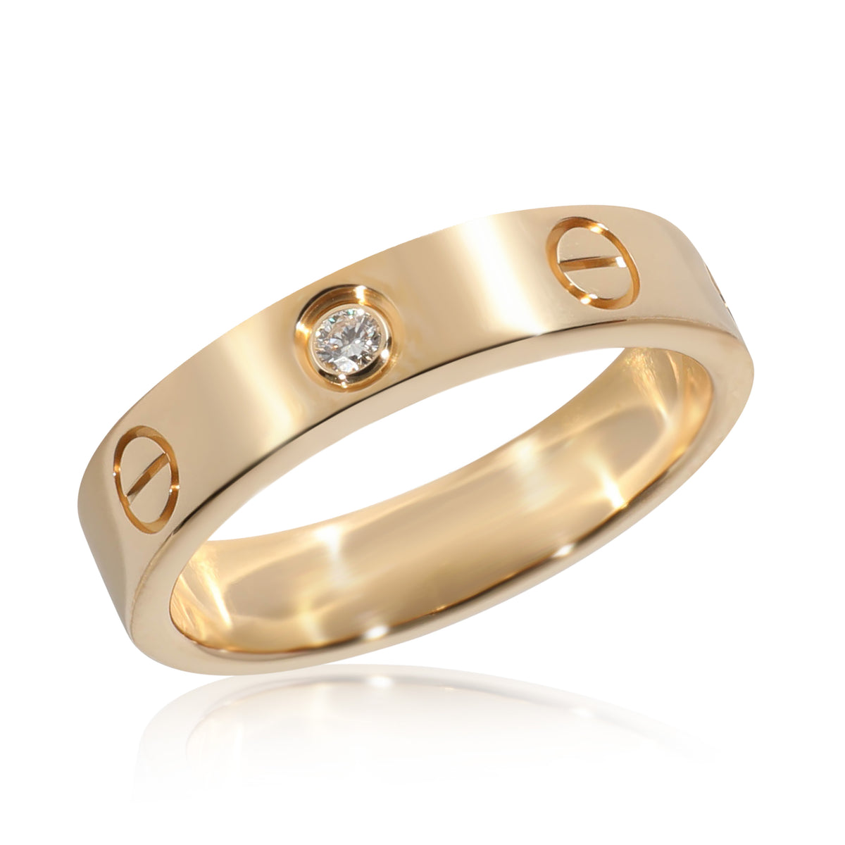 Love Wedding Band, 1 Diamond (Yellow Gold)