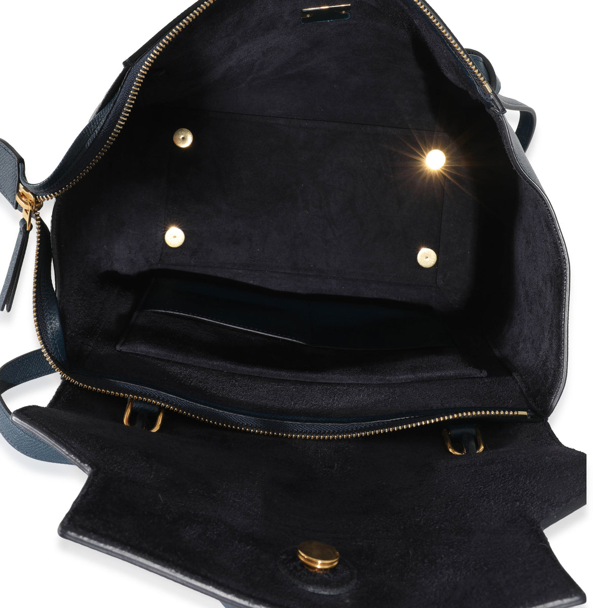 Navy Grained Calfskin Mini Belt Bag