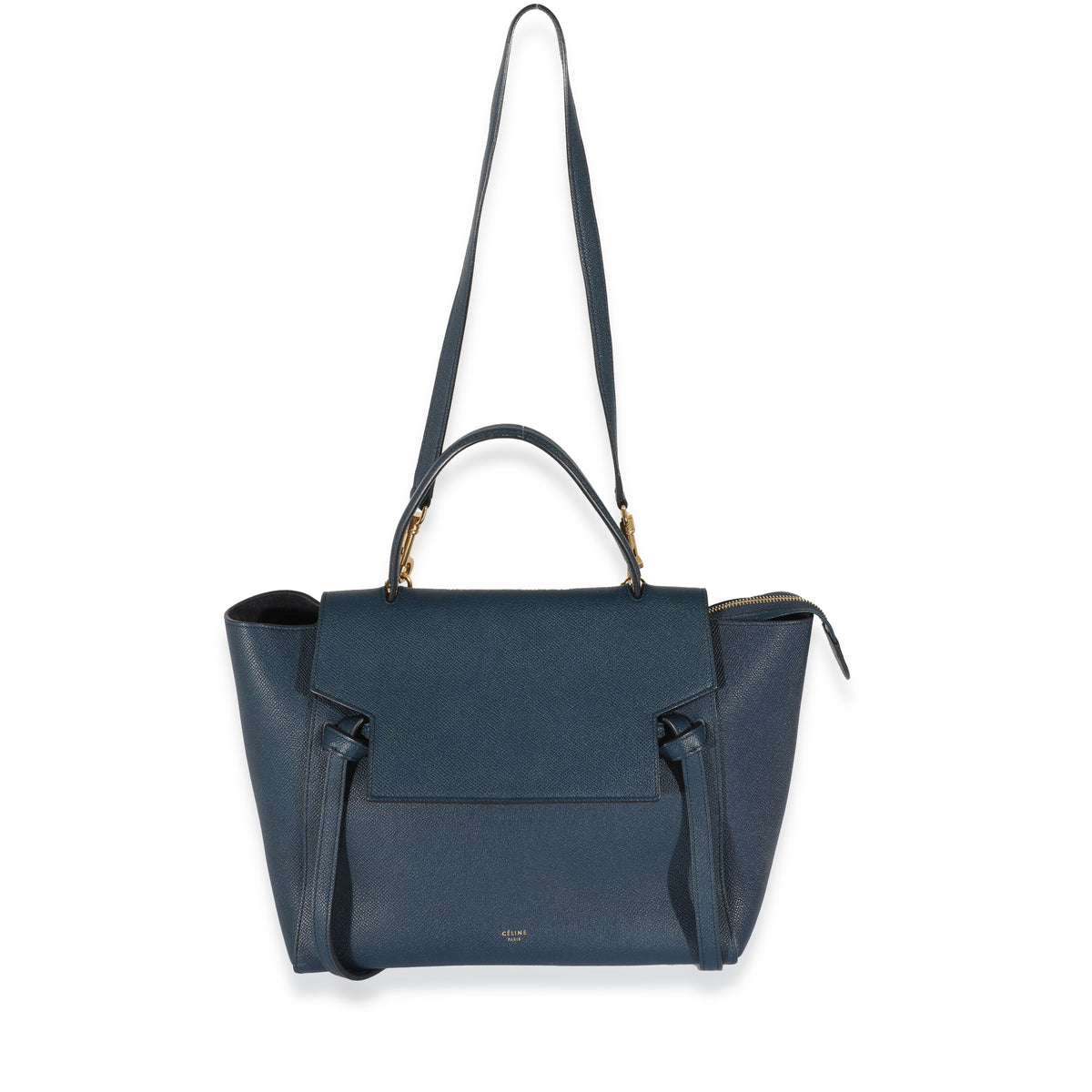 Navy Grained Calfskin Mini Belt Bag