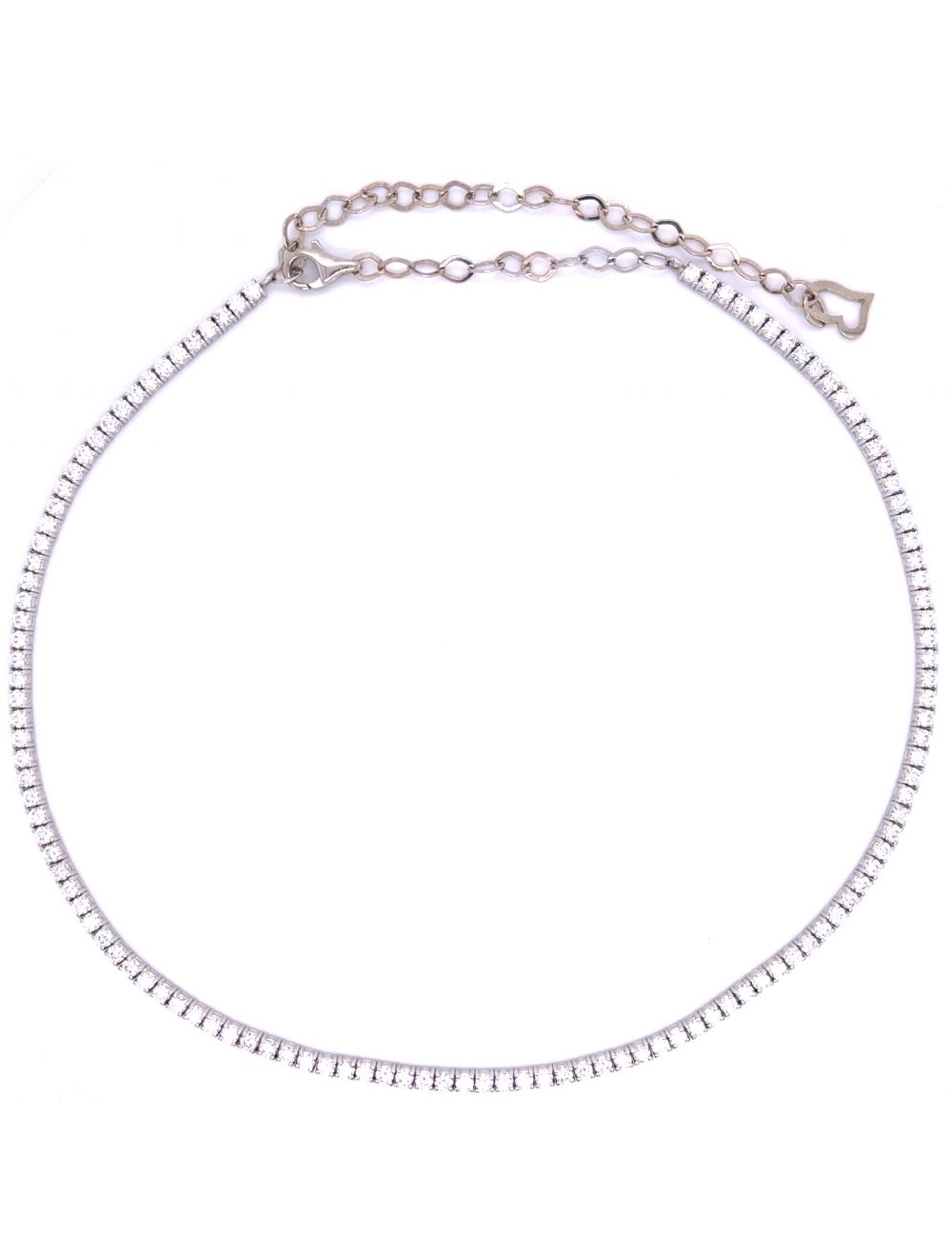 Diamond Tennis Convertible Bracelet and Necklace in 14K White Gold