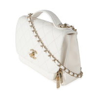 Chanel White Caviar Medium Business Affinity Flap Bag