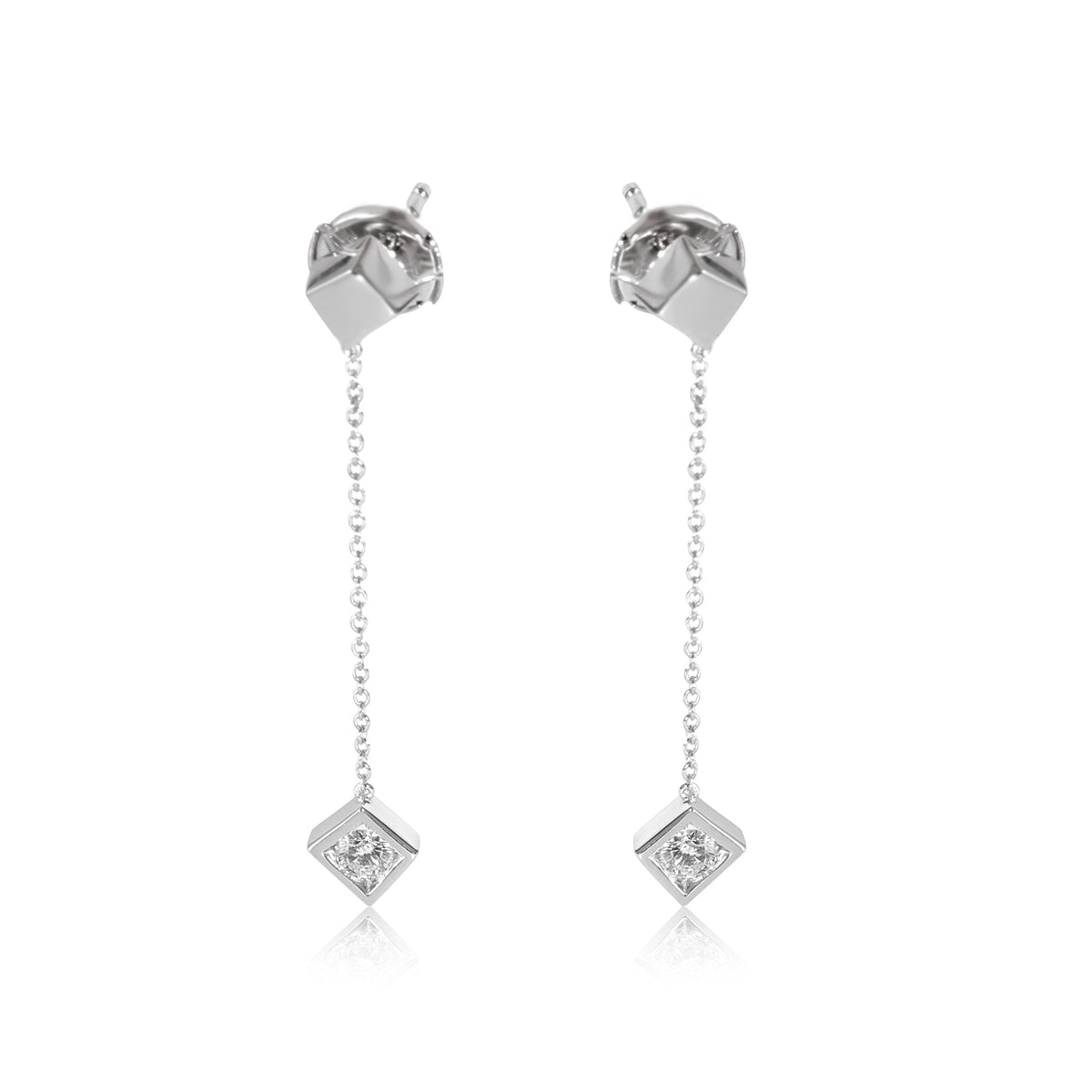 Frank Gehry Torque Cube Drop Earring in 18k White Gold 0.40 CTW