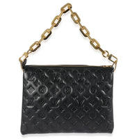 Black Monogram Puffy Lambskin Coussin MM