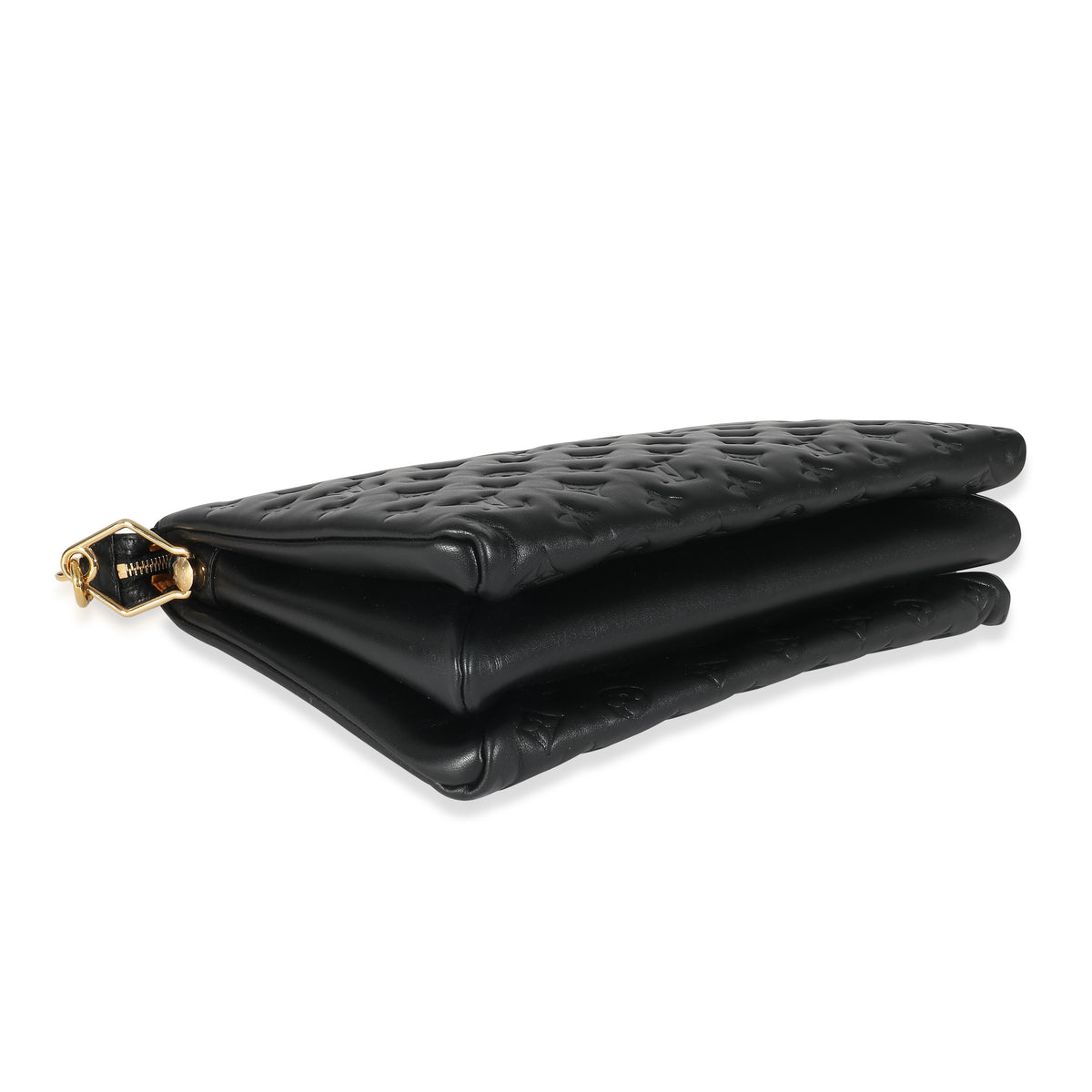 Black Monogram Puffy Lambskin Coussin MM