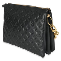 Black Monogram Puffy Lambskin Coussin MM