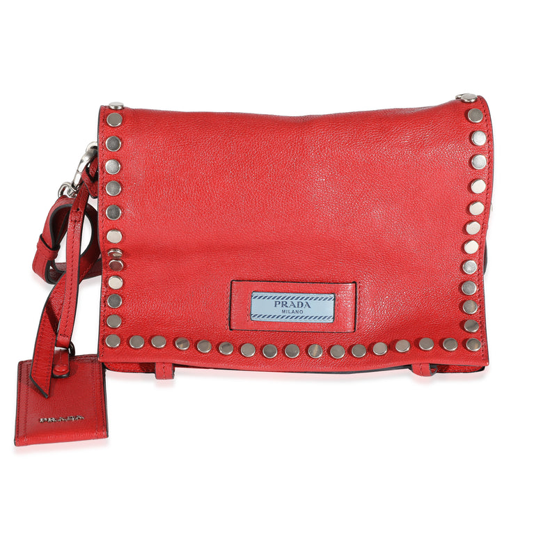 Red Leather Glace Etiquette Crossbody