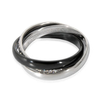 Trinity Ceramic & Diamond Ring in 18k White Gold 0.45 CTW