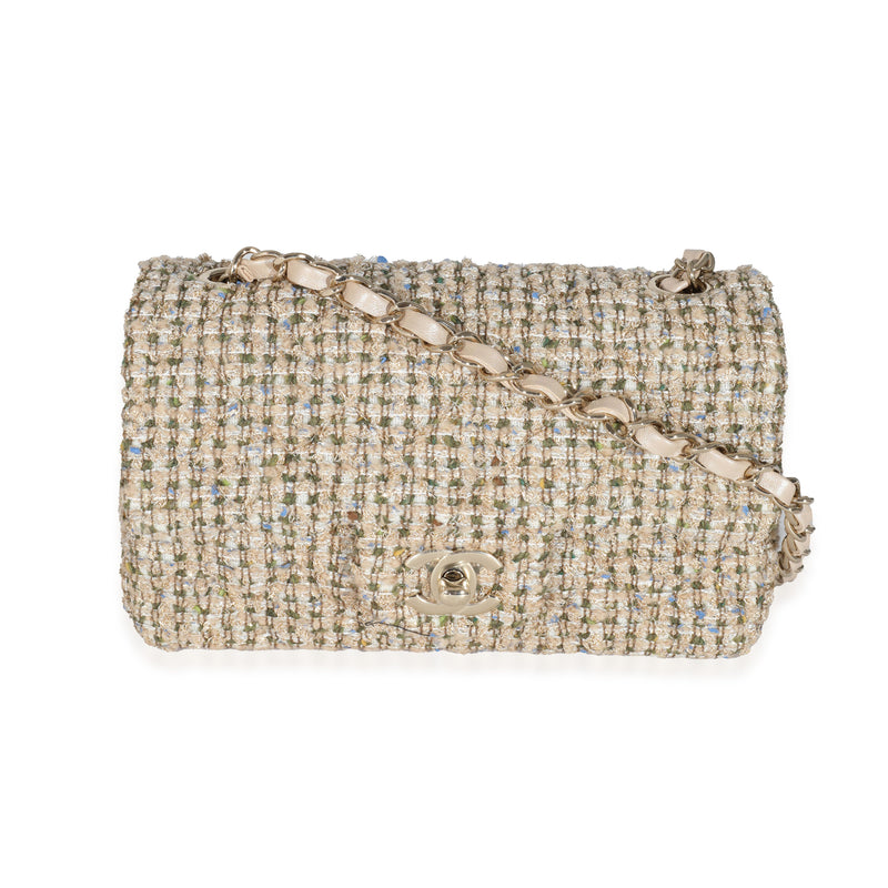 21A Gold Tweed Mini Rectangular Flap Bag