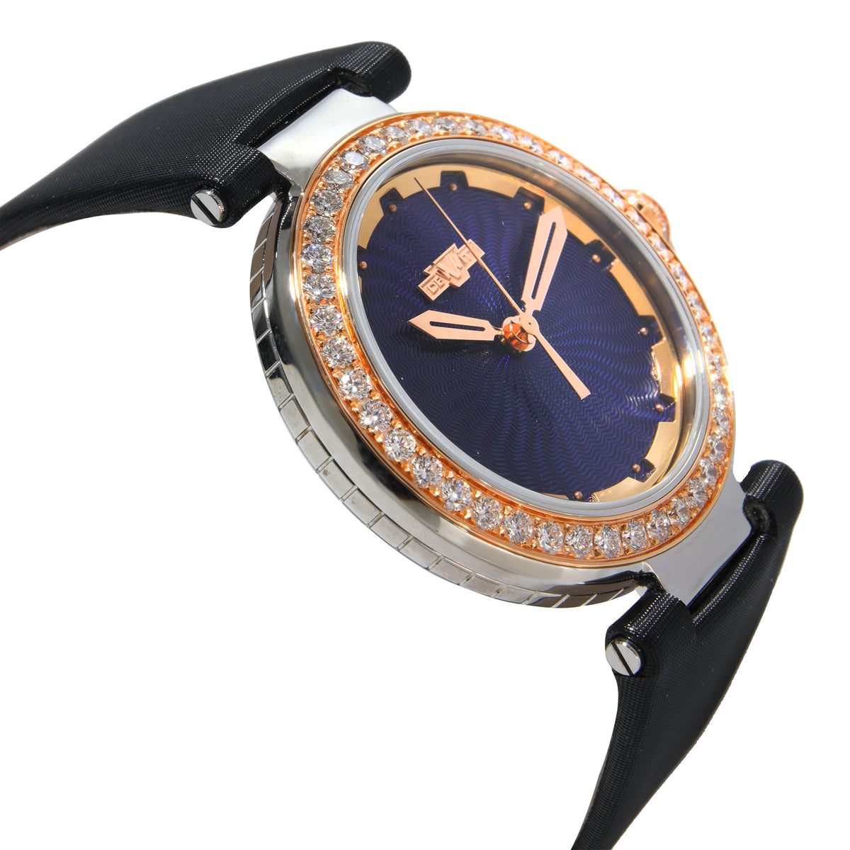 DeWitt Blue Empire BEM.QZ.001 BLK Unisex Watch in 18kt Stainless Steel/Rose Gold rv