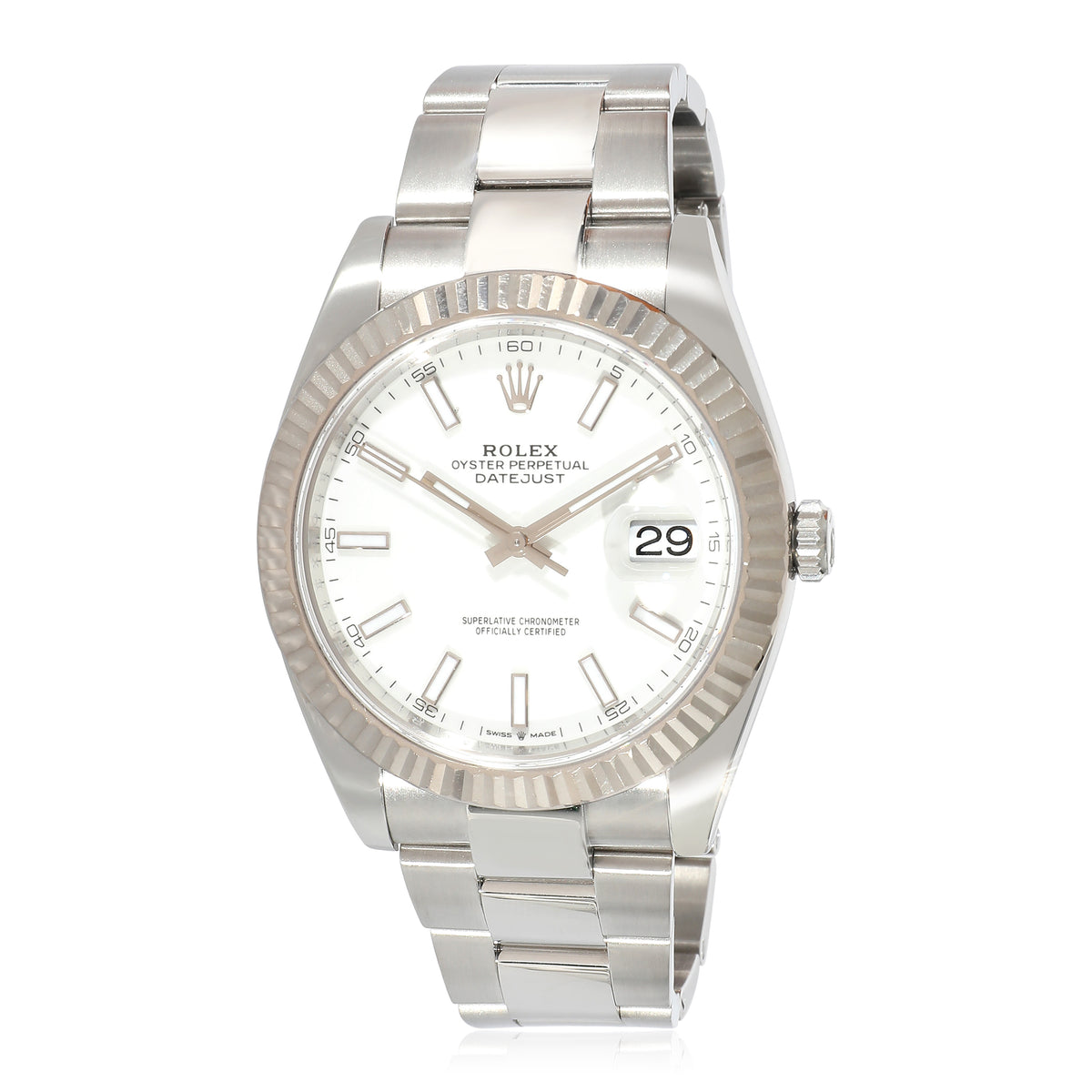 Datejust 41 126334 Mens Watch in 18kt Stainless Steel/White Gold