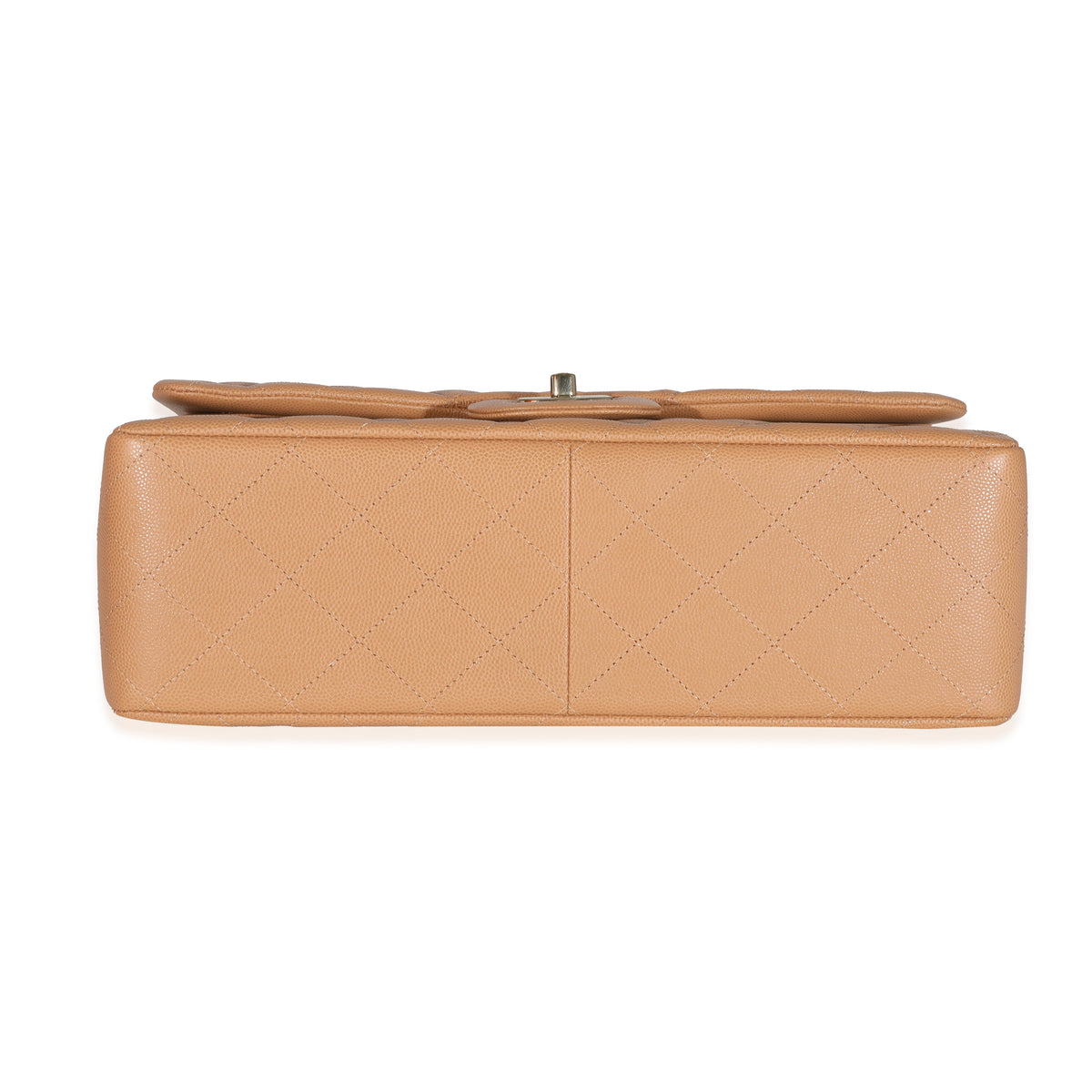 21P Caramel Caviar Jumbo Classic Double Flap Handbag