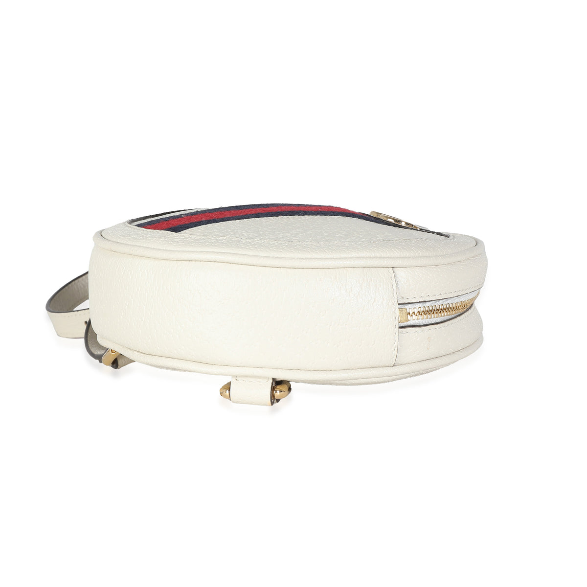 White Calfskin Ophidia Mini Round Backpack