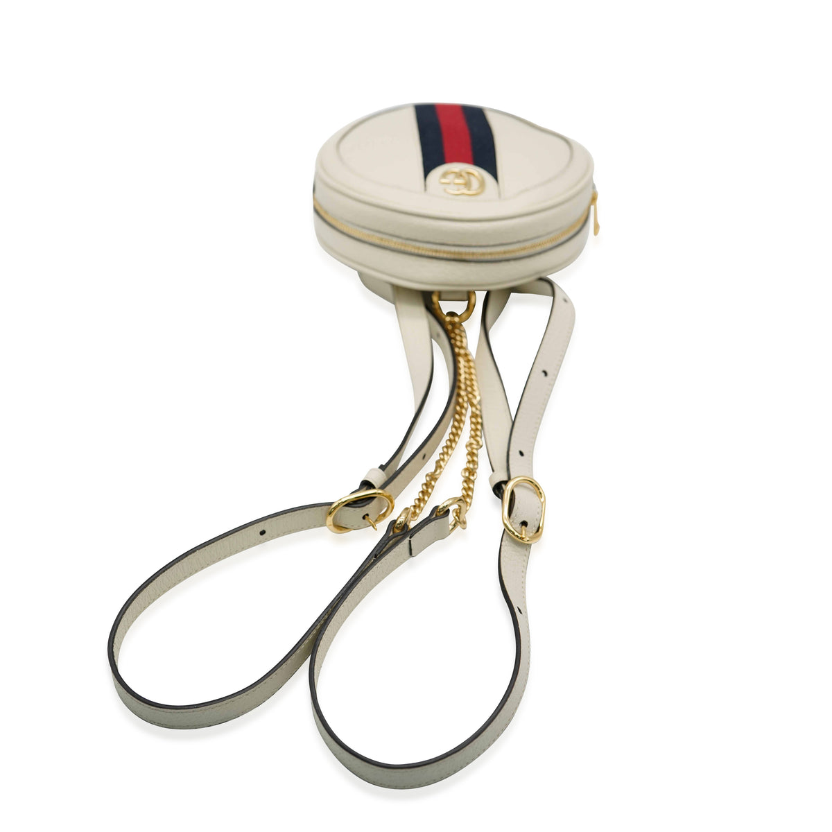 gucci mini backpack white Gucci White Calfskin Ophidia Mini Round Backpack | myGemma | FR