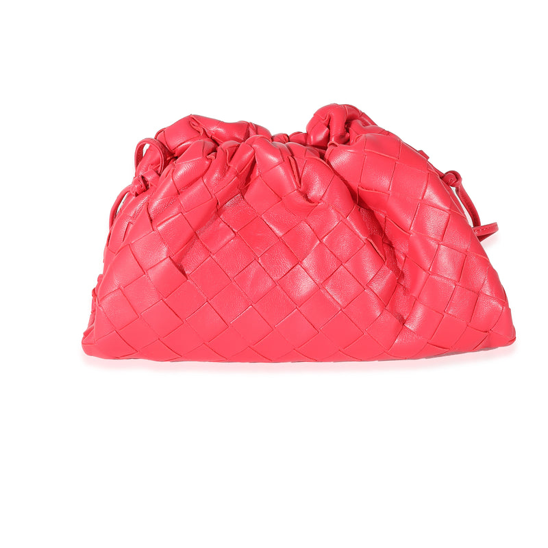 Raspberry Intrecciato Lambskin Mini Pouch