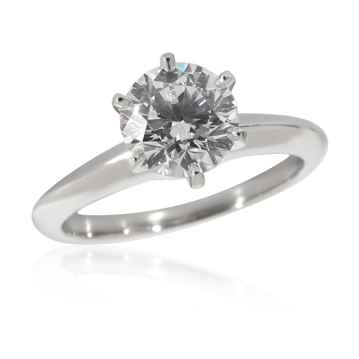 Tiffany & Co. Diamond Engagement Ring in  Platinum E VS2 1.29 CTW