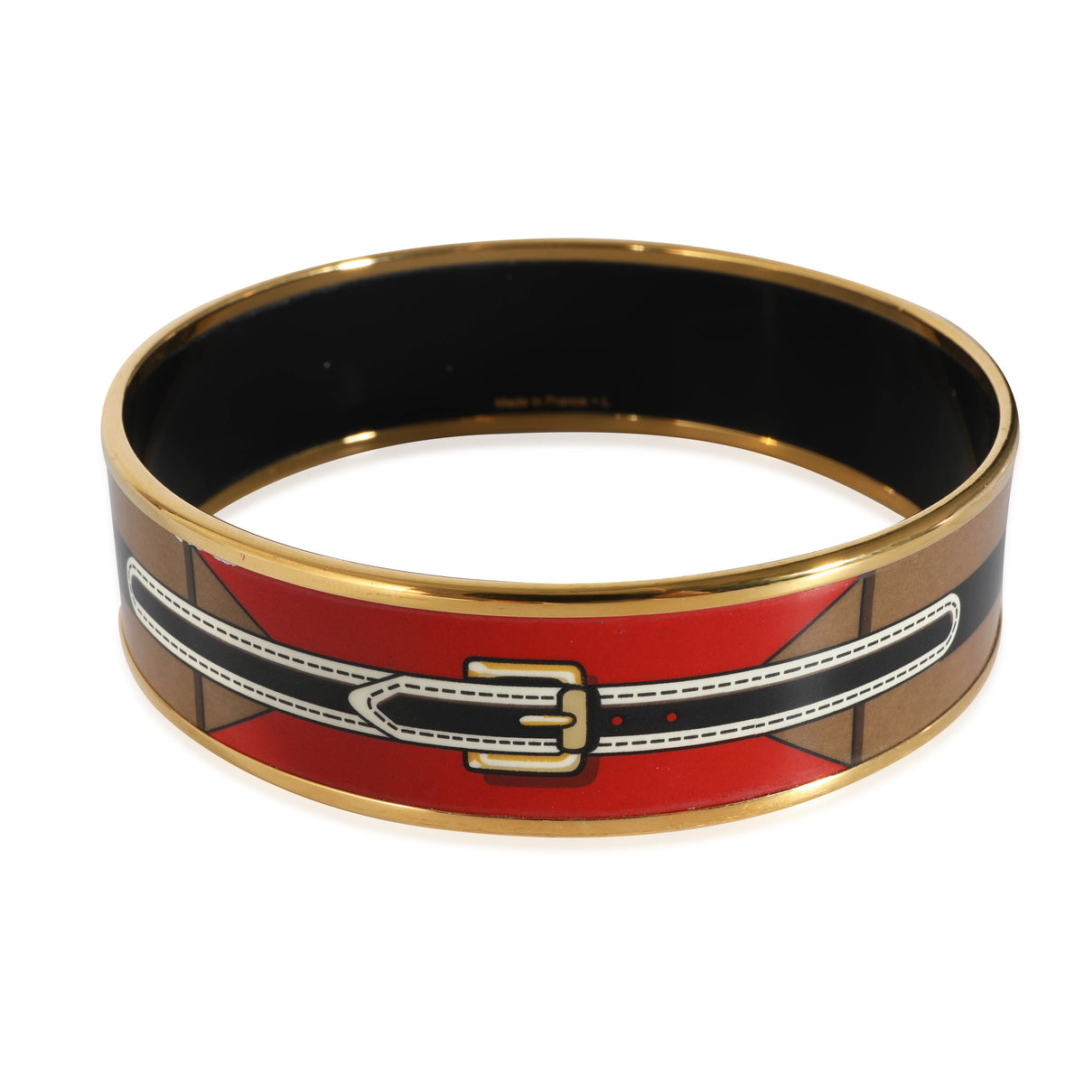 Enamel Buckle Printed Wide Bangle 67