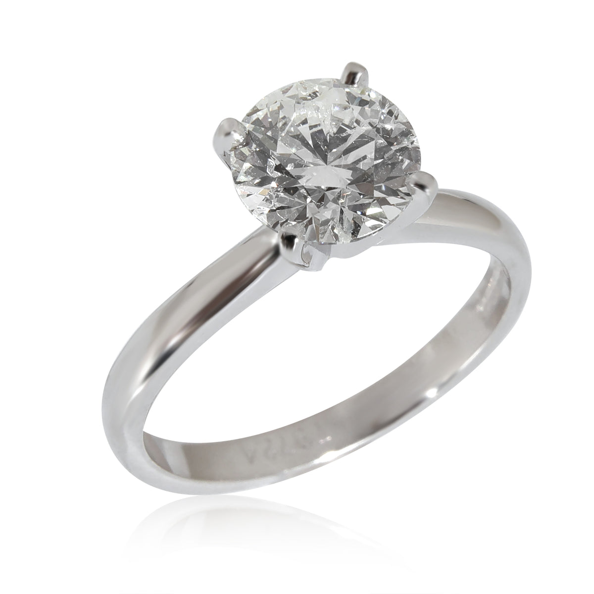 Round Cut Engagement Ring in Platinum D SI1 1.51 CTW