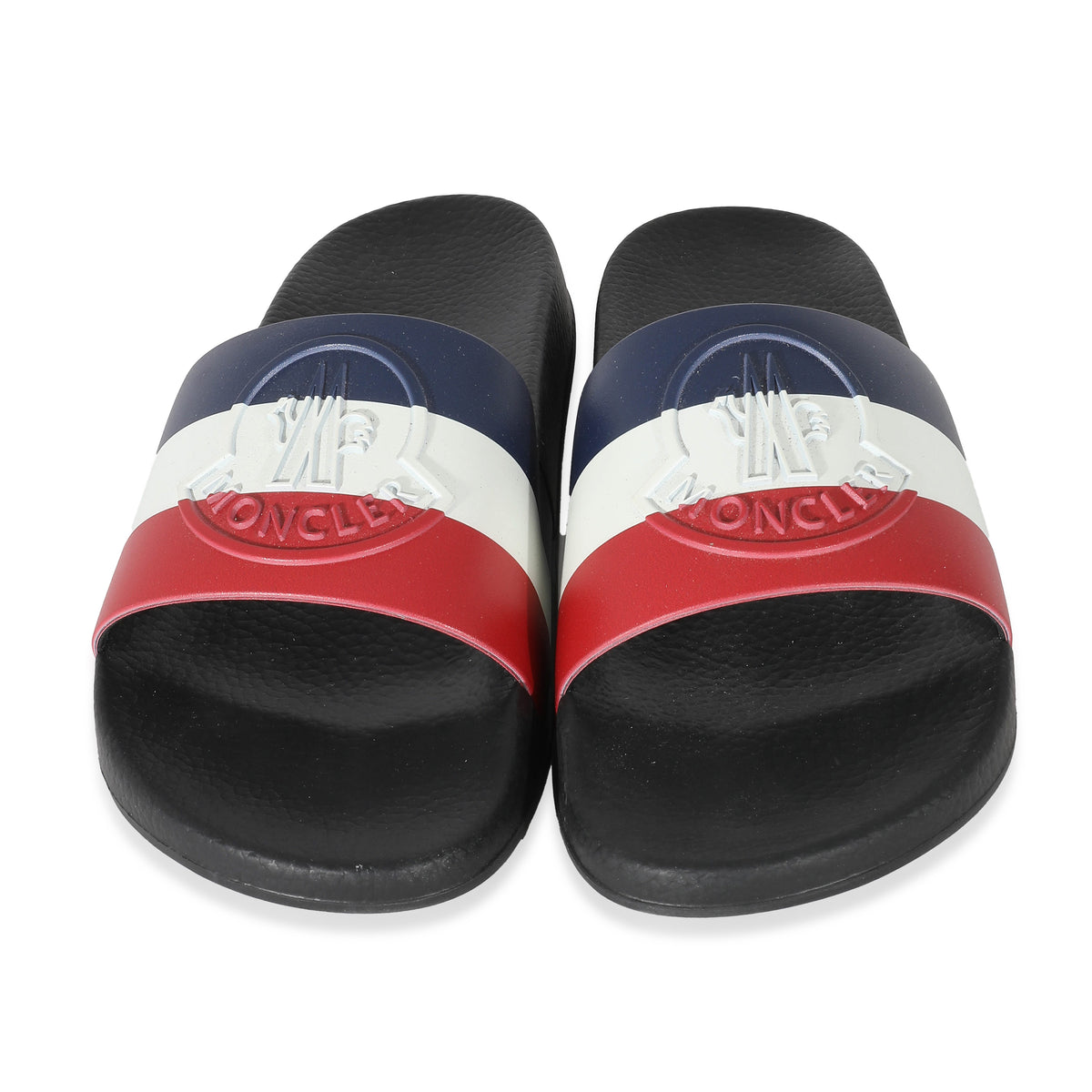 Moncler Tricolor Rubber Basile Logo Slides pv