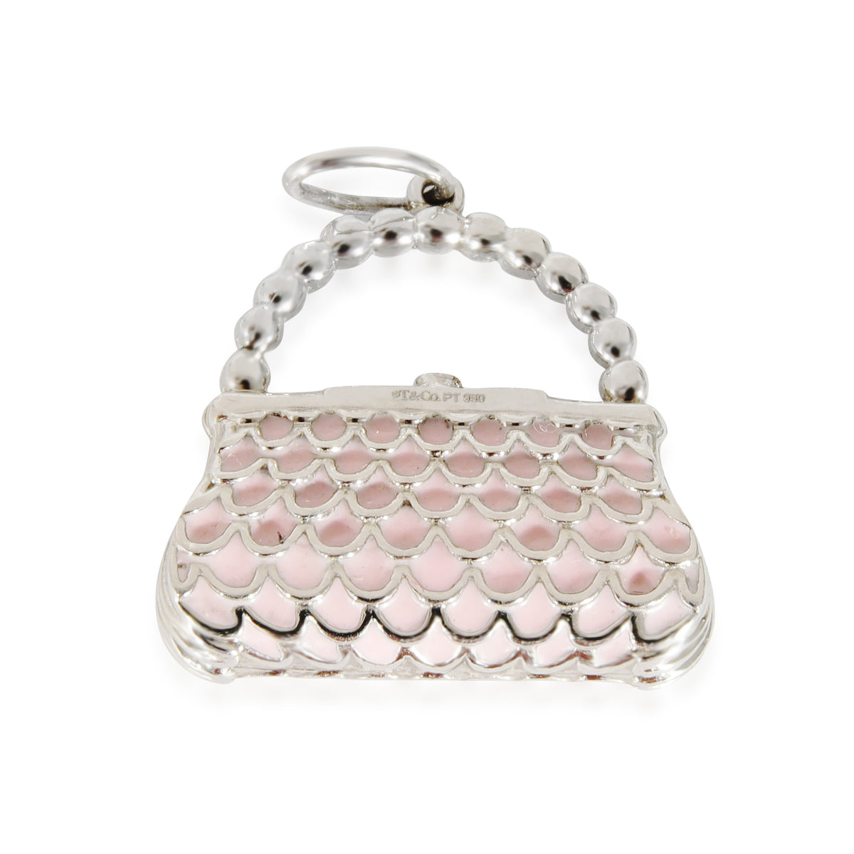 Diamond & Enamel Handbag Charm in Platinum 0.04 CTW