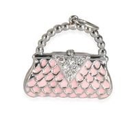 Diamond & Enamel Handbag Charm in Platinum 0.04 CTW