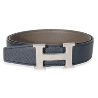 Epsom Etain Bleu De Prusse H Guilloche Belt 80