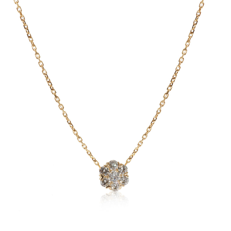 Fleurette Pendant Necklace in 18k Yellow Gold 0.5 CTW