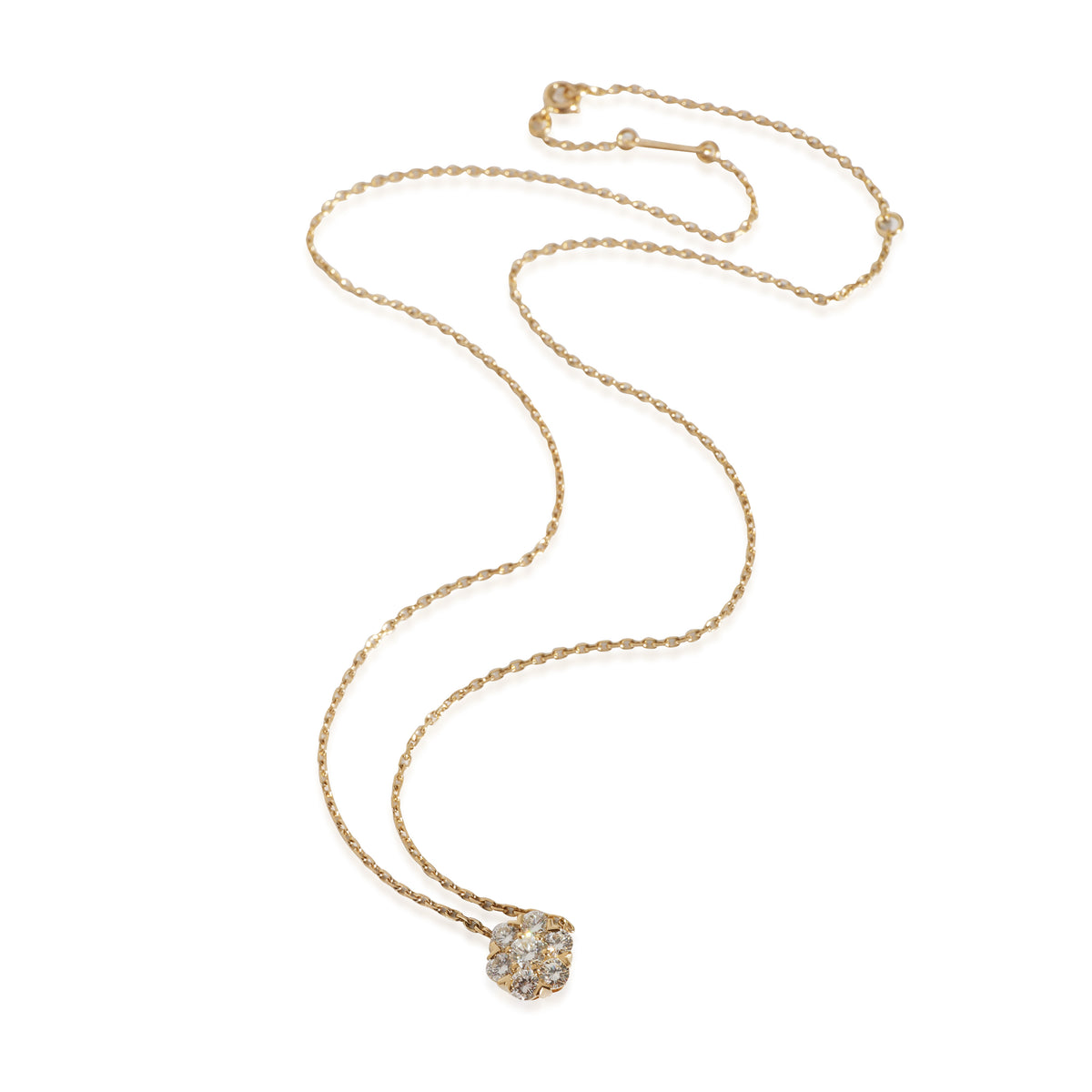 Fleurette Pendant Necklace in 18k Yellow Gold 0.5 CTW
