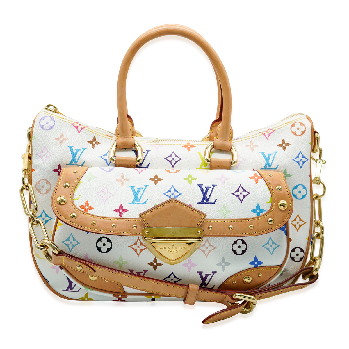 Louis Vuitton x Takashi Murakami White Monogram Multicolore Canvas Rita