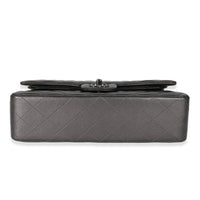 Chanel 09A Grey Metallic Lambskin Medium Classic Double Flap Bag