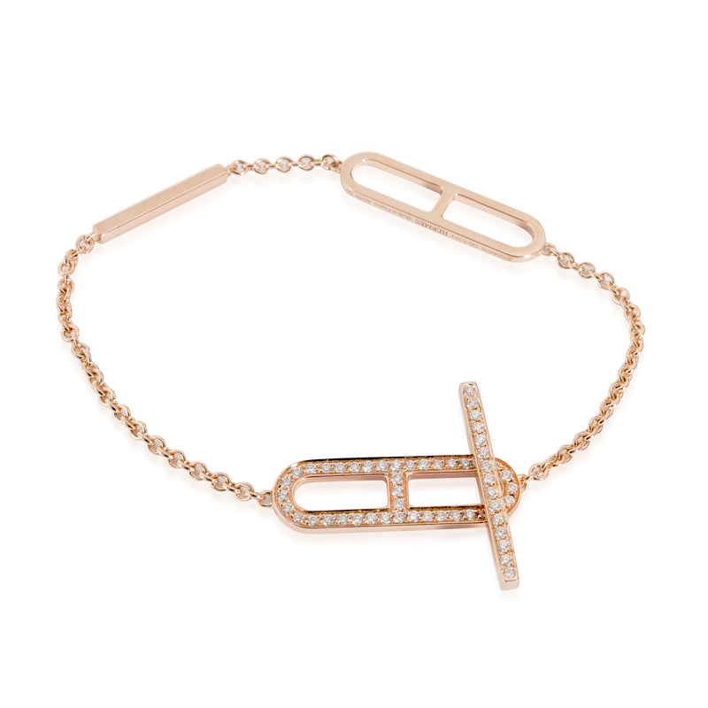 Hermès Ever Chaine D'Ancre Bracelet, Small Model in 18KT Rose Gold 0.37ctw
