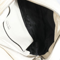White Vitello Daino Logo Crossbody Flap Bag