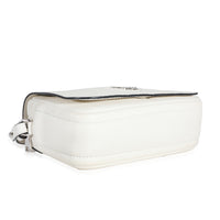 White Vitello Daino Logo Crossbody Flap Bag