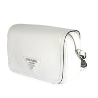 White Vitello Daino Logo Crossbody Flap Bag