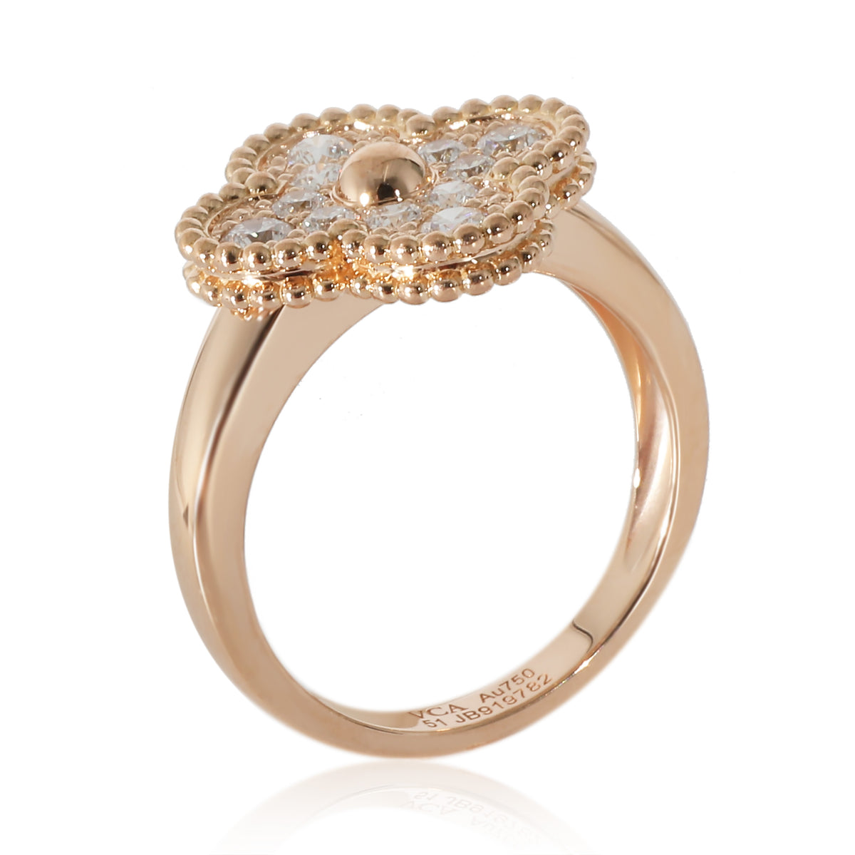 Alhambra Diamond Ring in 18k Rose Gold 0.48 CTW
