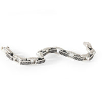 Royal Cord Bracelet in  Sterling Silver 7 Black Diamonds 3/1 Ctw