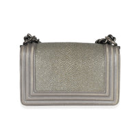 Chanel Grey Lambskin Galuchat Stingray Small Boy Bag Handbag bv