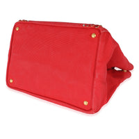 Red Canvas Studded Medium Canapa Tote