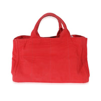 Red Canvas Studded Medium Canapa Tote