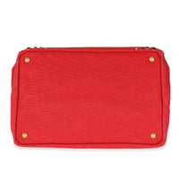 Red Canvas Studded Medium Canapa Tote