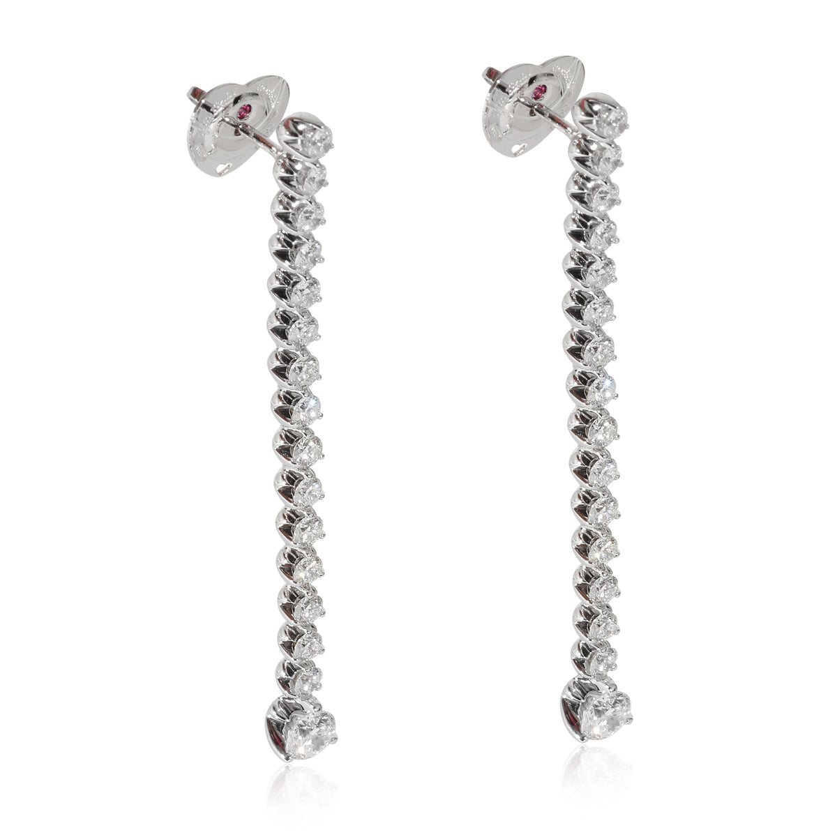 Roberto Coin Cento Tulip  Drop Diamond Earrings in 18k White Gold 4 1/5 Ctw sv