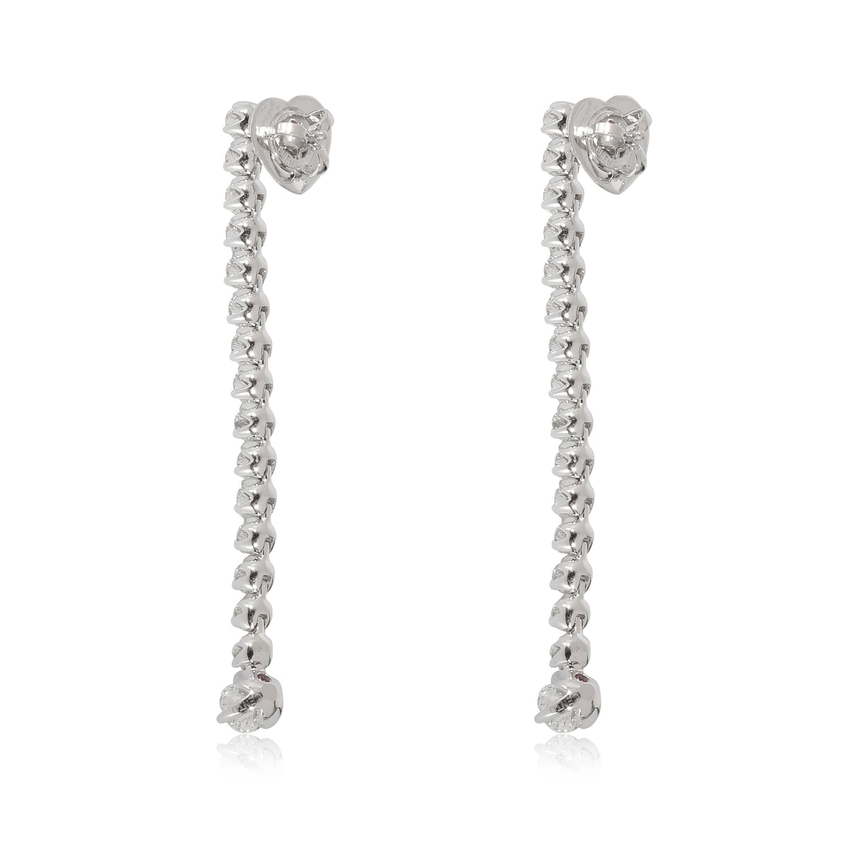 Cento Tulip  Drop Diamond Earrings in 18k White Gold 4 1/5 Ctw