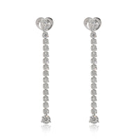 Cento Tulip  Drop Diamond Earrings in 18k White Gold 4 1/5 Ctw