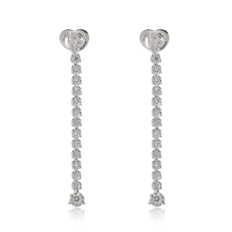 Cento Tulip  Drop Diamond Earrings in 18k White Gold 4 1/5 Ctw