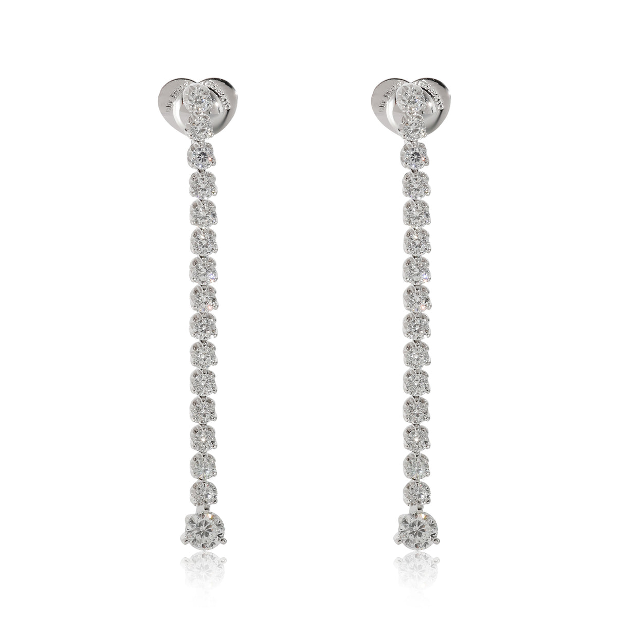 Cento Tulip  Drop Diamond Earrings in 18k White Gold 4 1/5 Ctw