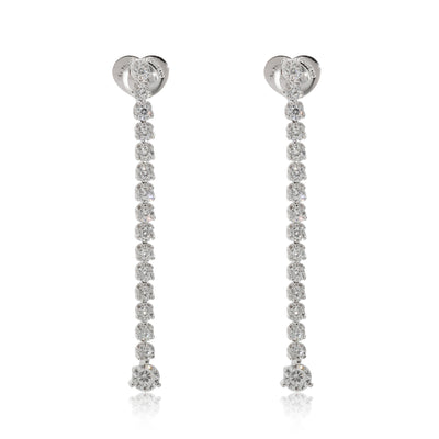 Cento Tulip  Drop Diamond Earrings in 18k White Gold 4 1/5 Ctw