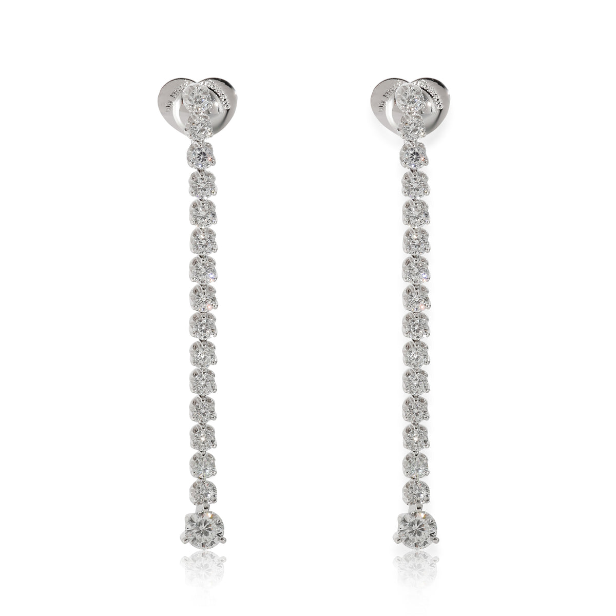 Cento Tulip  Drop Diamond Earrings in 18k White Gold 4 1/5 Ctw