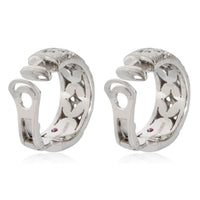 Granada Clip On Hoop Earrings in 18k White Gold 3/8 Ctw