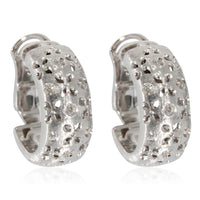 Granada Clip On Hoop Earrings in 18k White Gold 3/8 Ctw