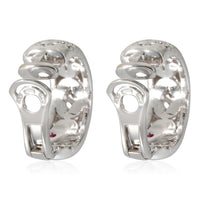 Granada Clip On Hoop Earrings in 18k White Gold 3/8 Ctw