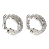 Granada Clip On Hoop Earrings in 18k White Gold 3/8 Ctw